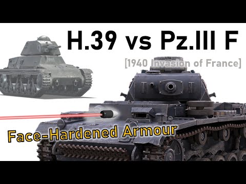 H.39 vs PANZER III F | Battle of France 1940 | Face Hardened Armour Penetration Simulation