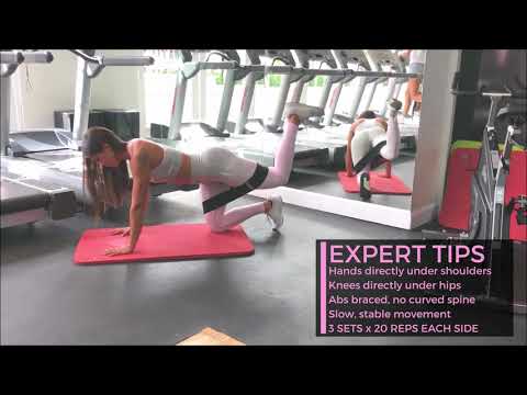 How to do a Donkey Kick w Resistance Band (Mini Band, Hip Circle, Booty Band)