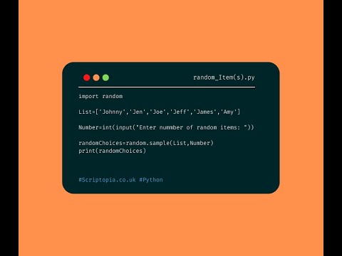 Python Lists Select Multiple Random Items From List