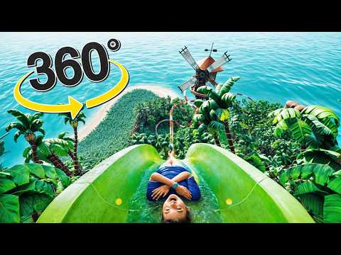 🌴 VR 360° Waterslide Adventure | Virtual Reality Tropical Paradise