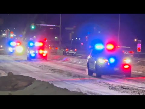 3 Brandon, MB Police Units Responding to Crash