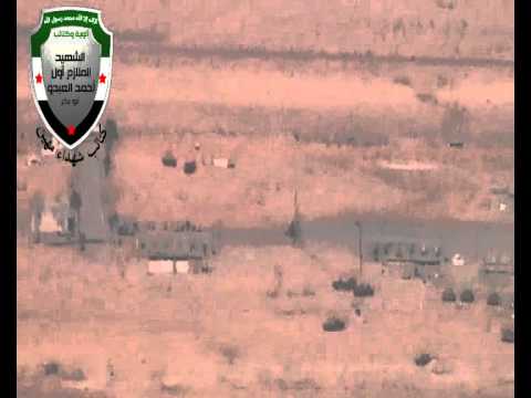لحظة سقوط قذائف الهاون على الواء 128 في القلمون من استهدف من قبل كتائب شهداء مهين