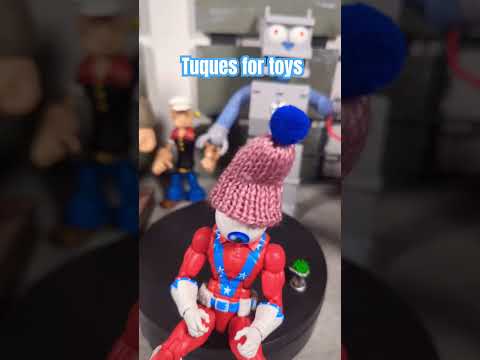 Tuques for toys! because its cold for them too #toys #actionfigures #christmas #tuque #cold