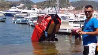 preview picture of video 'Recupero Apecar affondata nel porto di Ponza'