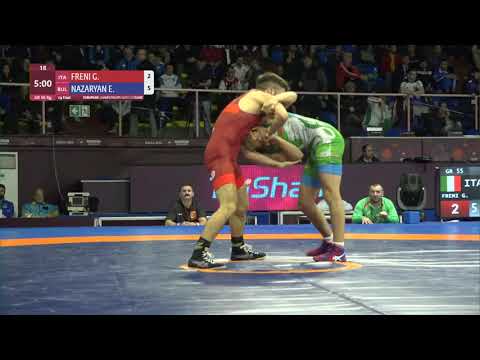 1/4 GR - 55 kg: G. FRENI (ITA) v. E. NAZARYAN (BUL)