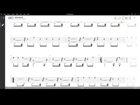 Wild World ( Cat Stevens ) ,Tablatura e base Senza Basso - Backing bass track - NO BASS