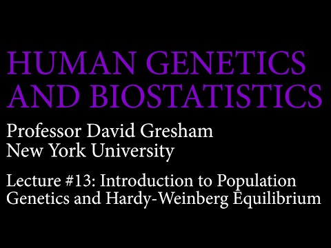 Lecture 13: Introduction to Population Genetics and Hardy-Weinberg Equilibrium