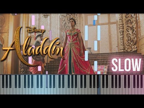 Aladdin - Speechless (Naomi Scott) 2019 |  How To Play SLOW Piano Tutorial + Sheets Video