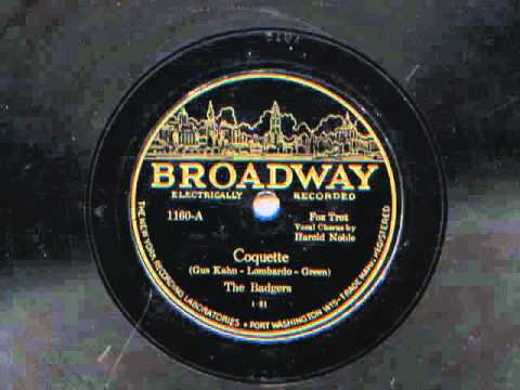 Coquette by The Badgers (Sam Lanin Orch), 1928