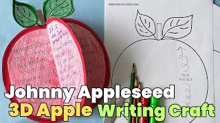 Apple Day & Johnny Appleseed 3D Apple Writing Craft | Fall Bulletin Board Activity
