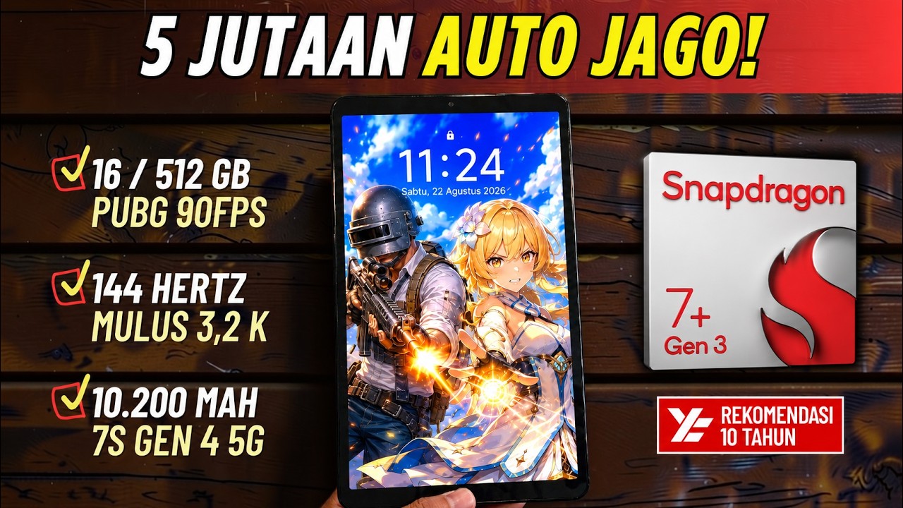 Wajib Punya‼️ 5 TABLET GAMING 5 JUTAAN TERBAIK AGUSTUS 2026