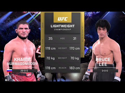 Khabib Nurmagomedov vs Bruce Lee Full Fight - UFC 5 Fight Night