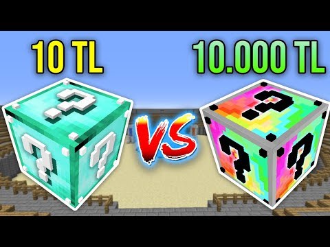 10 TL ŞANS BLOKLARI VS 10.000 TL ŞANS BLOKLARI - Minecraft