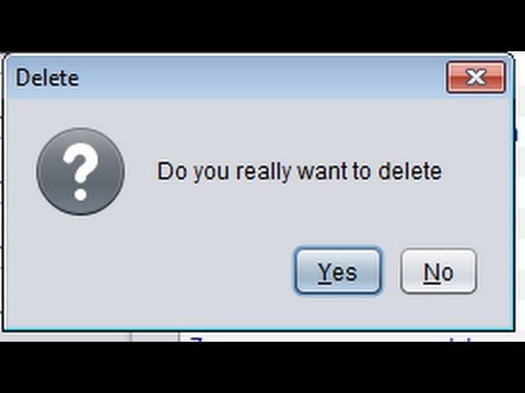 Java prog 24 Confirmation to delete data Do you really want to delete in NetBeans java GUI