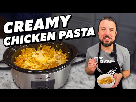 Delicious Creamy Chicken Pasta in The Crockpot 😋