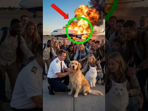 Golden retriever - Maine coon saves passengers from plane explosion #goldenretriever #rescue #plane