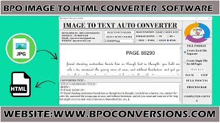 Conversion of Image/jpg to HTML format