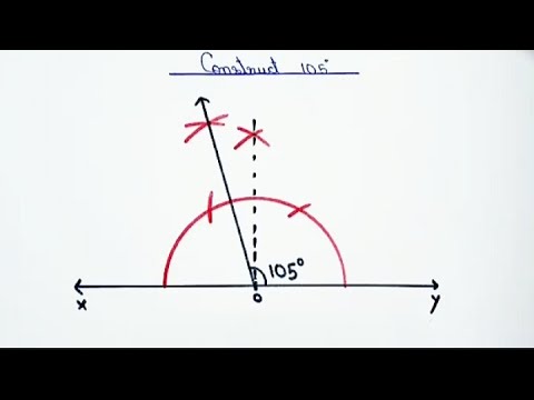 how to construct 105 degree by the compass. (compass ke madad se 105 degree kaise banaye)...