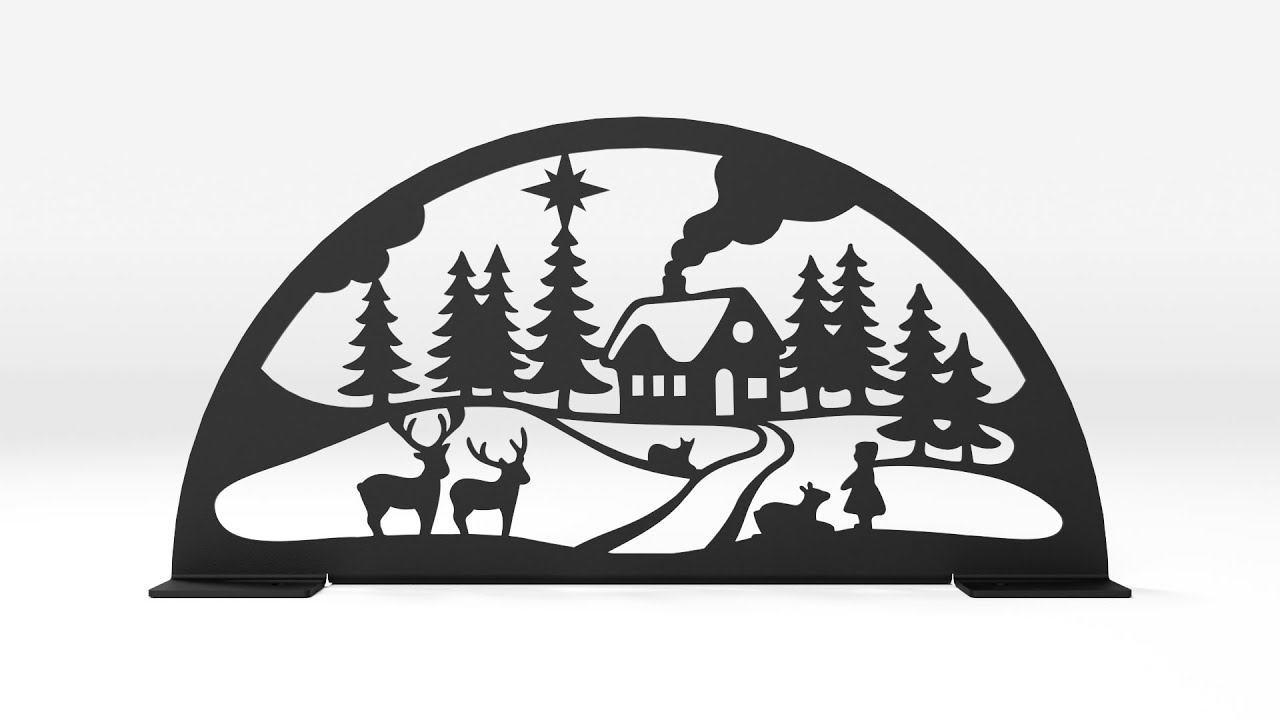 Schwibbogen aus Metall | DSB1130 Winter-Motiv | Schwarz | 30 cm breit | für den Innenbereich Video