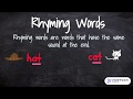 Rhyming Words for Kids - Rhyming Words | Kindergarten and Grade 1 Rhyme