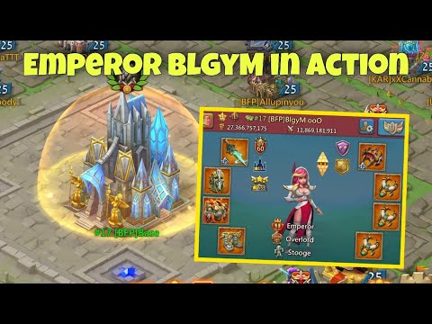 Lords Mobile - The strongest account in action. BlgyM closing BASE with 100% winrate. K17