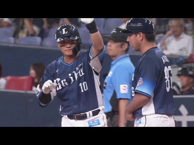 【1回表】初回から攻める!! ライオンズ・佐藤龍世 チャンスで左中間への2点タイムリーで先制!!  2024年9月24日 オリックス・バファローズ 対 埼玉西武ライオンズ