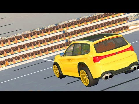 Time Coordinated Articulated Cannons attacks cars #2 - BeamNG DRIVE | CrashTherapy