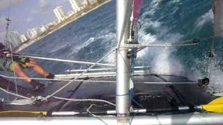 preview picture of video 'Prindle-18 high speed sailing in Israel.'