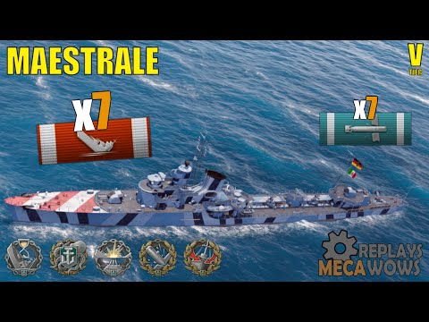 Maestrale 7 Kills & 95k Damage | World of Warships Gameplay