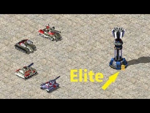 Elite Prism Tower vs Tanks - Red Alert 2