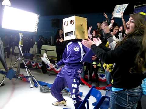 The Robot From LMFAO gets too excited
