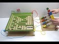 How To Make Hydraulic Labyrinth With Ball From Cardboard And Syringes