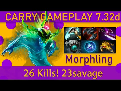 💥26 Kills! 23savage Morphling Carry Gameplay - Top MMR Dota 2