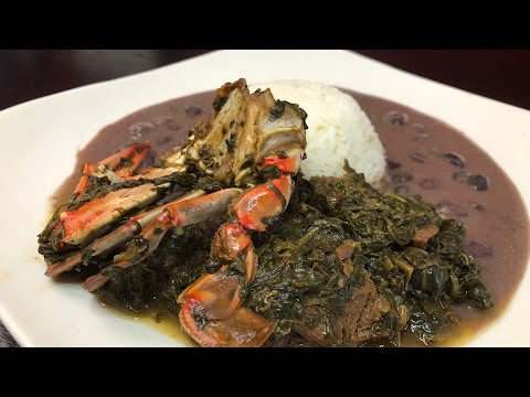 How to make a Haitian style Spinach with beef and crabs.