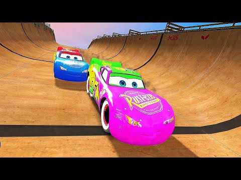 GTA 4 Dual Tone🌴 Lightning McQueen Car Mega Ramp Jump Testing Ep. 1 - GTA IV Mod Test
