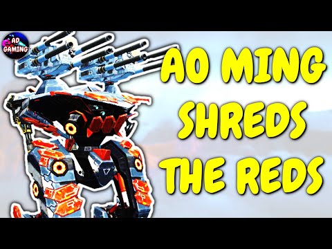 MAXED MACHINE GUN AO MING Shreds The Reds - War Robots Titan Gameplay WR