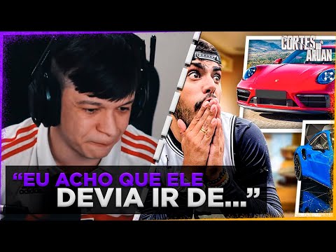 ARUAN REAGE A FINALMENTE VOU COMPRAR MEU PRIMEIRO PORSCHE 🙏 (THIAGO REIS) - Cortes do Aruan