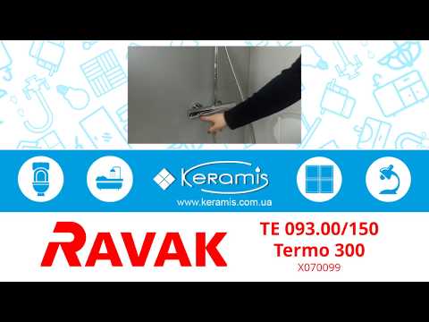 Stacionari dušo sistema Ravak Termo 300, TE 093.00/150, su termostatiniu dušo maišytuvu, chromo/balta