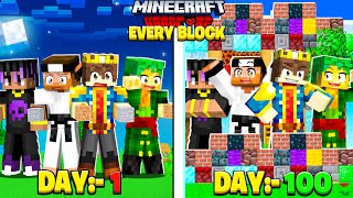 FINALE - 100 Days COLLECTING EVERY BLOCK in Hardcore Minecraft😰