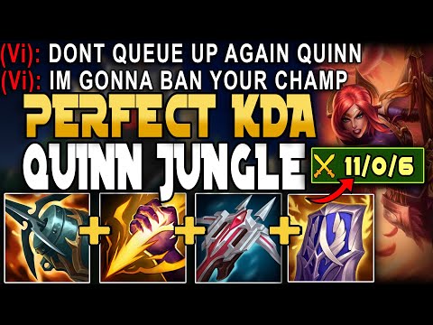 RANK 1 QUINN MAKES ENEMY JG TARGET BAN ME FOR WINNING TOO HARD (PERFECT GAME) - League of Legends