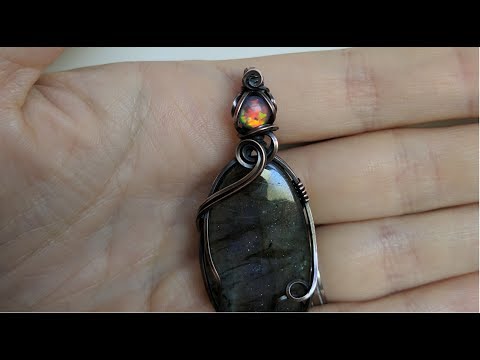 Adding Small Accent Stone to Bail of Pendant Wire Wrapping Tutorial DIY