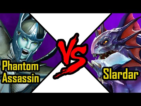Dota 2 PHANTOM ASSASSIN vs SLARDAR. DOTA 2 Battle 7.28b Mortred vs Slithereen Guard