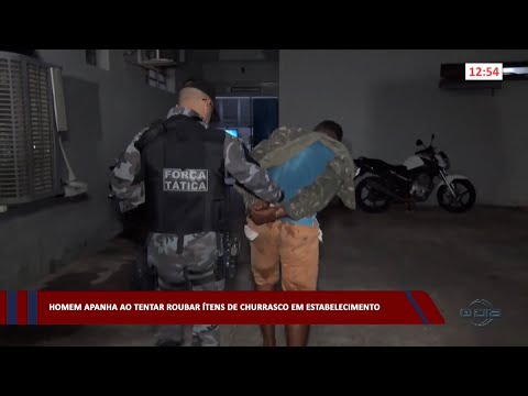 Homem apanha ao tentar roubar itens de churrasco em estabelecimento 03 02 2023