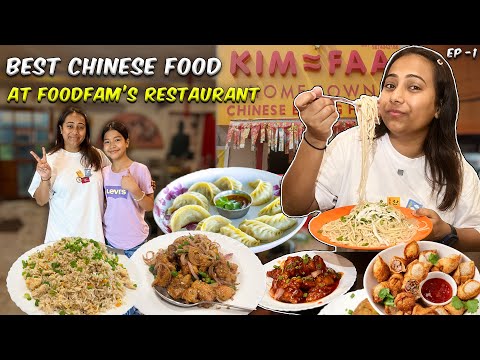 Eating Best Chinese Food at FoodFam's Restaurant | Juiciest Momo, Singhara Chow & more😍 | Ep-1