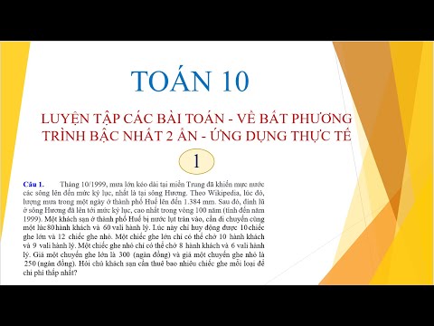 Hệ bất phương trình bâc nhất 2 ẩn - Ứng dụng thực tế