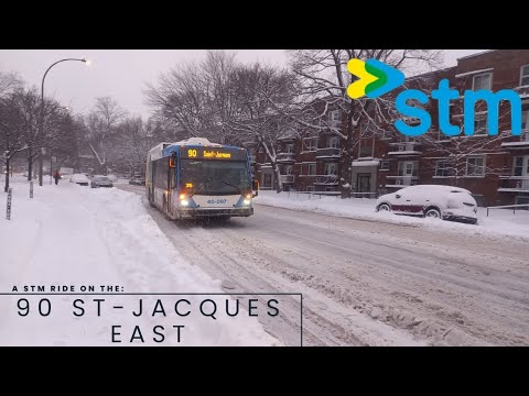 An STM Ride on the 90 St-Jacques Heading EAST.