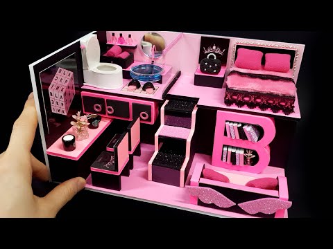 DIY Miniature board house - BLACK PINK House decor ! Lovesick Girls ~