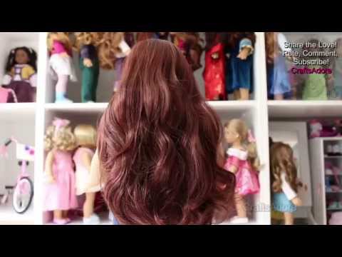 RubyRedGalleria Dark Auburn Wig Review for AG Dolls or other 18" Play Dolls ~HD PLEASE WATCH IN HD~