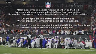 Bills safety Damar Hamlin in critical condition after collapsing during Monday Night Football