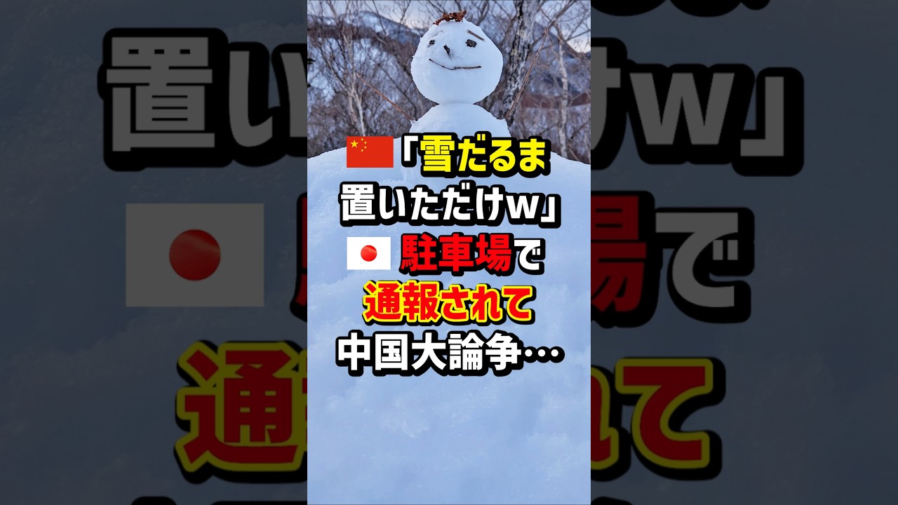 🇨🇳｢雪だるま置いただけw｣🇯🇵駐車場で通報されて中国大論争…　#海外の反応